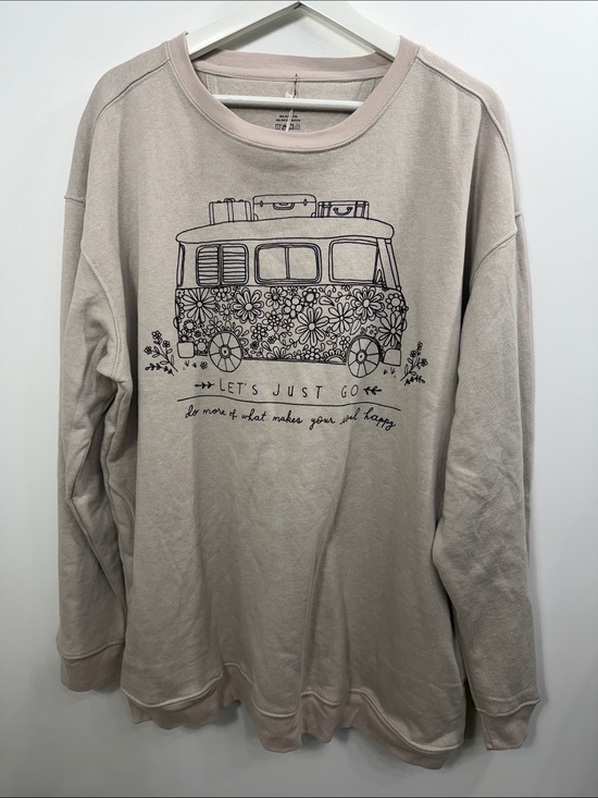 NATURAL LIFE Tops - Natural Life Let’s Just Go Brown sweatshirt size XL. NWT.